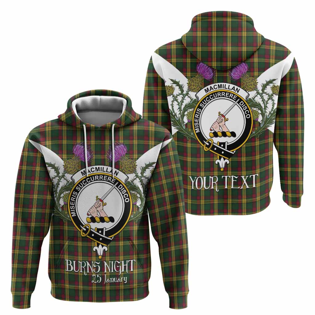 MacMillan (McMillan) Tartan Family Crest Hoodie Scottish Burns Night Thistle Floral
