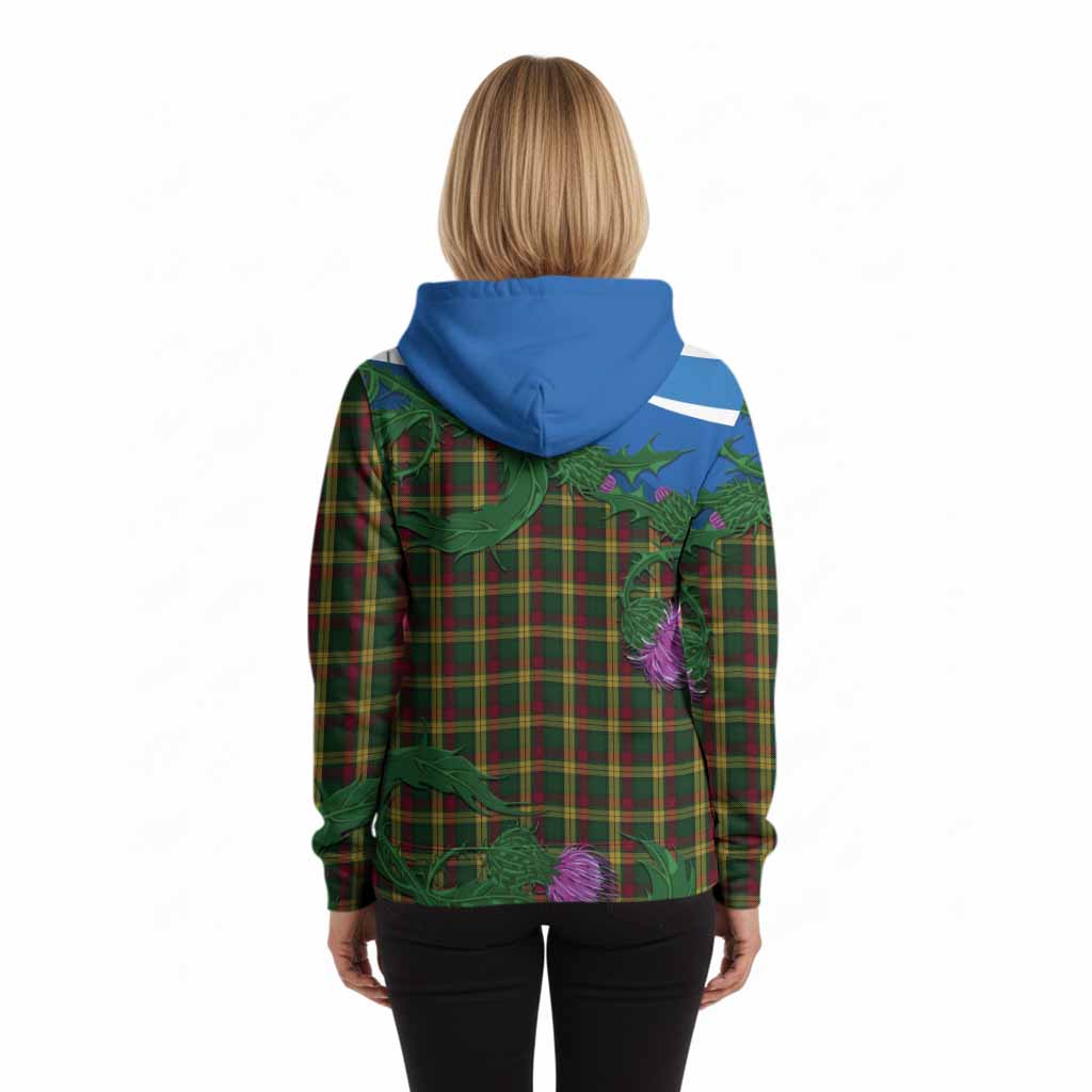 MacMillan (McMillan) Tartan Family Crest Hoodie Thistle in Minimalism