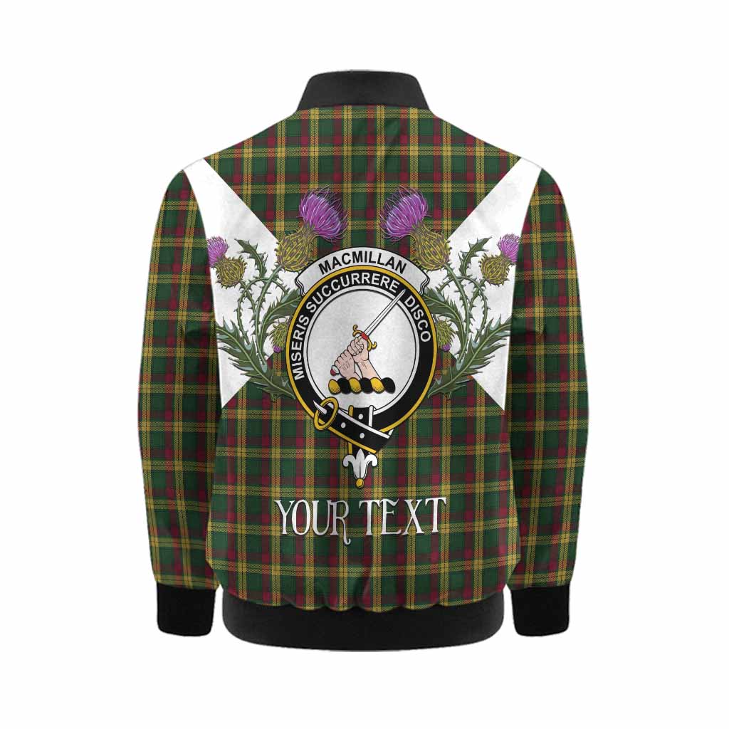 MacMillan (McMillan) Tartan Family Crest Kid Bomber Jacket Scottish Burns Night Thistle Floral