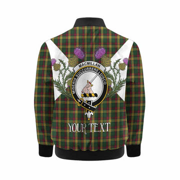 MacMillan (McMillan) Tartan Family Crest Kid Bomber Jacket Scottish Burns Night Thistle Floral