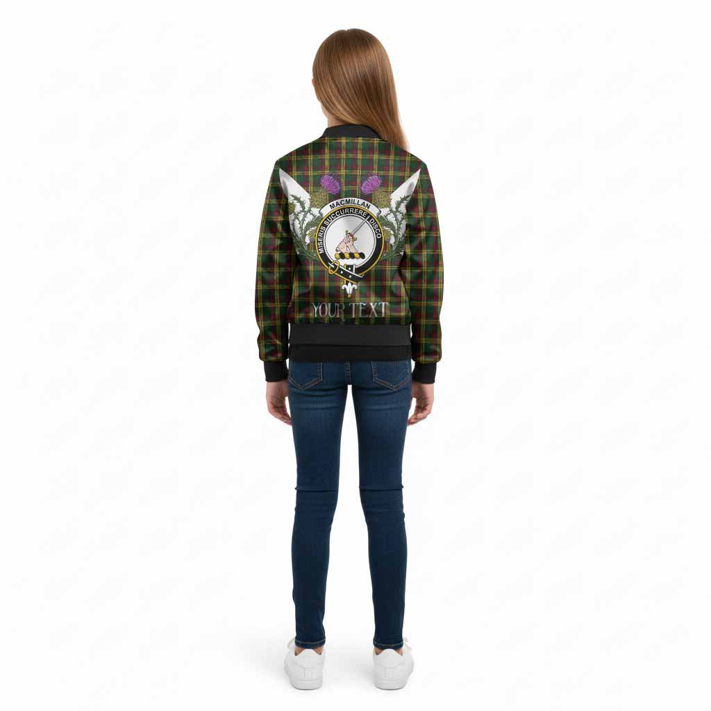 MacMillan (McMillan) Tartan Family Crest Kid Bomber Jacket Scottish Burns Night Thistle Floral