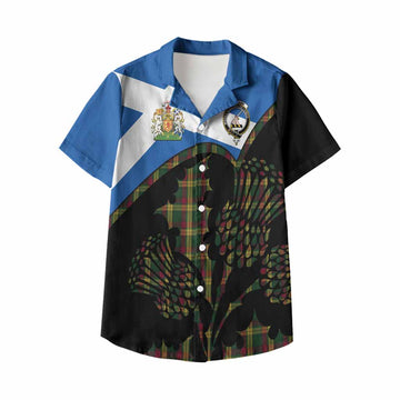 MacMillan (McMillan) Tartan Family Crest Kid Hawaiian Shirt Scotland Thistle Floral Flag Style