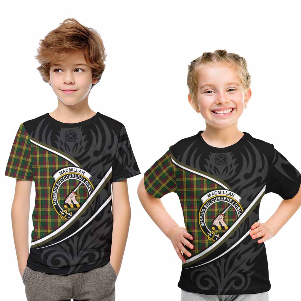 MacMillan (McMillan) Tartan Family Crest Kid T-shirt Celtic Scottish Thistle Floral - Tartan Vibes Clothing