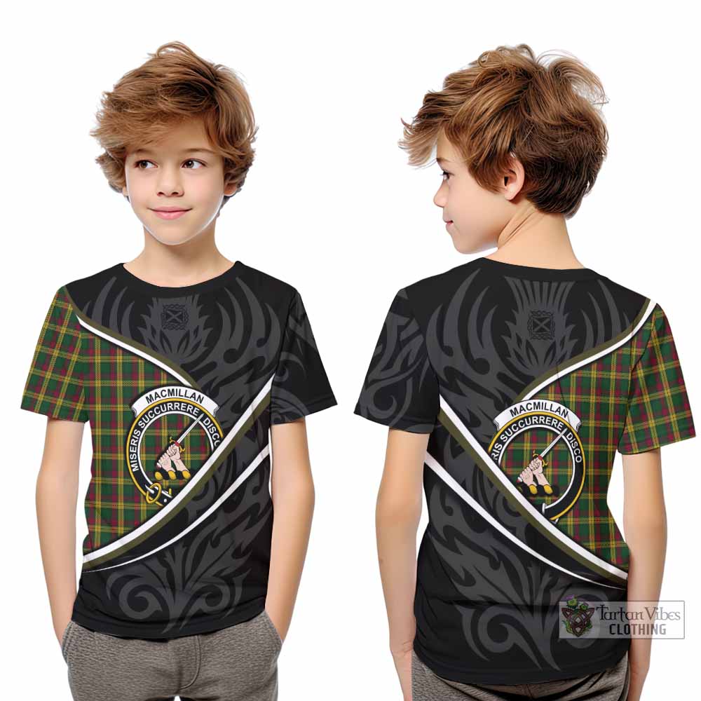 MacMillan (McMillan) Tartan Family Crest Kid T-shirt Celtic Scottish Thistle Floral - Tartan Vibes Clothing