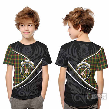 MacMillan (McMillan) Tartan Family Crest Kid T-shirt Celtic Scottish Thistle Floral