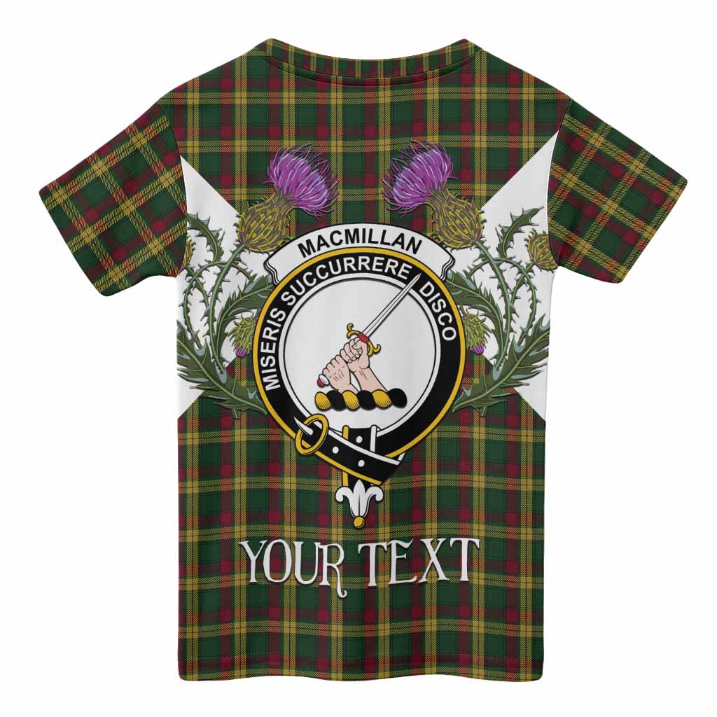 MacMillan (McMillan) Tartan Family Crest Kid T-shirt Scottish Burns Night Thistle Floral