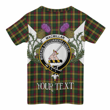 MacMillan (McMillan) Tartan Family Crest Kid T-shirt Scottish Burns Night Thistle Floral