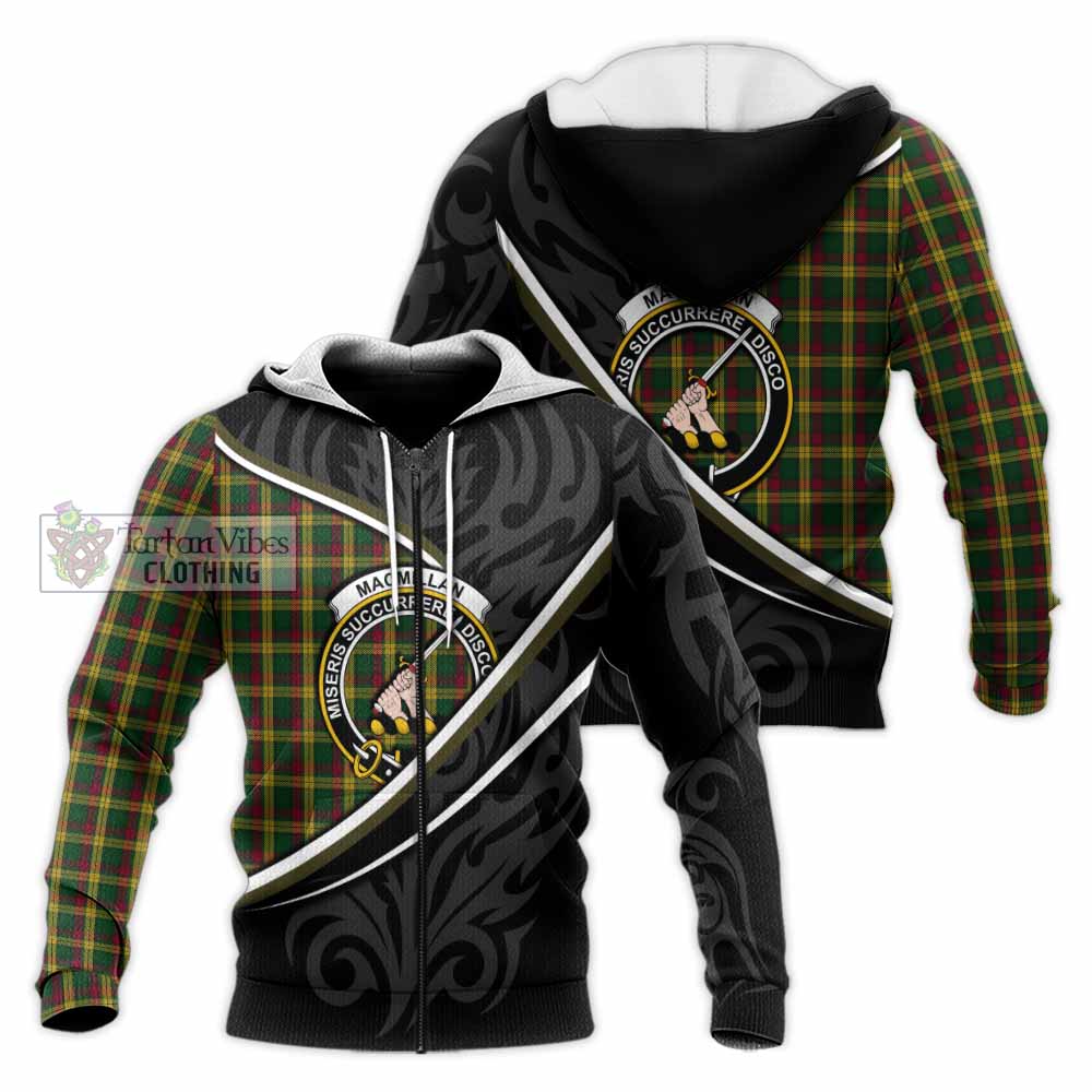 MacMillan (McMillan) Tartan Family Crest Knitted Hoodie Celtic Scottish Thistle Floral - Tartan Vibes Clothing