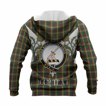MacMillan (McMillan) Tartan Family Crest Knitted Hoodie Scottish Burns Night Thistle Floral