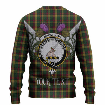 MacMillan (McMillan) Tartan Family Crest Knitted Sweater Scottish Burns Night Thistle Floral
