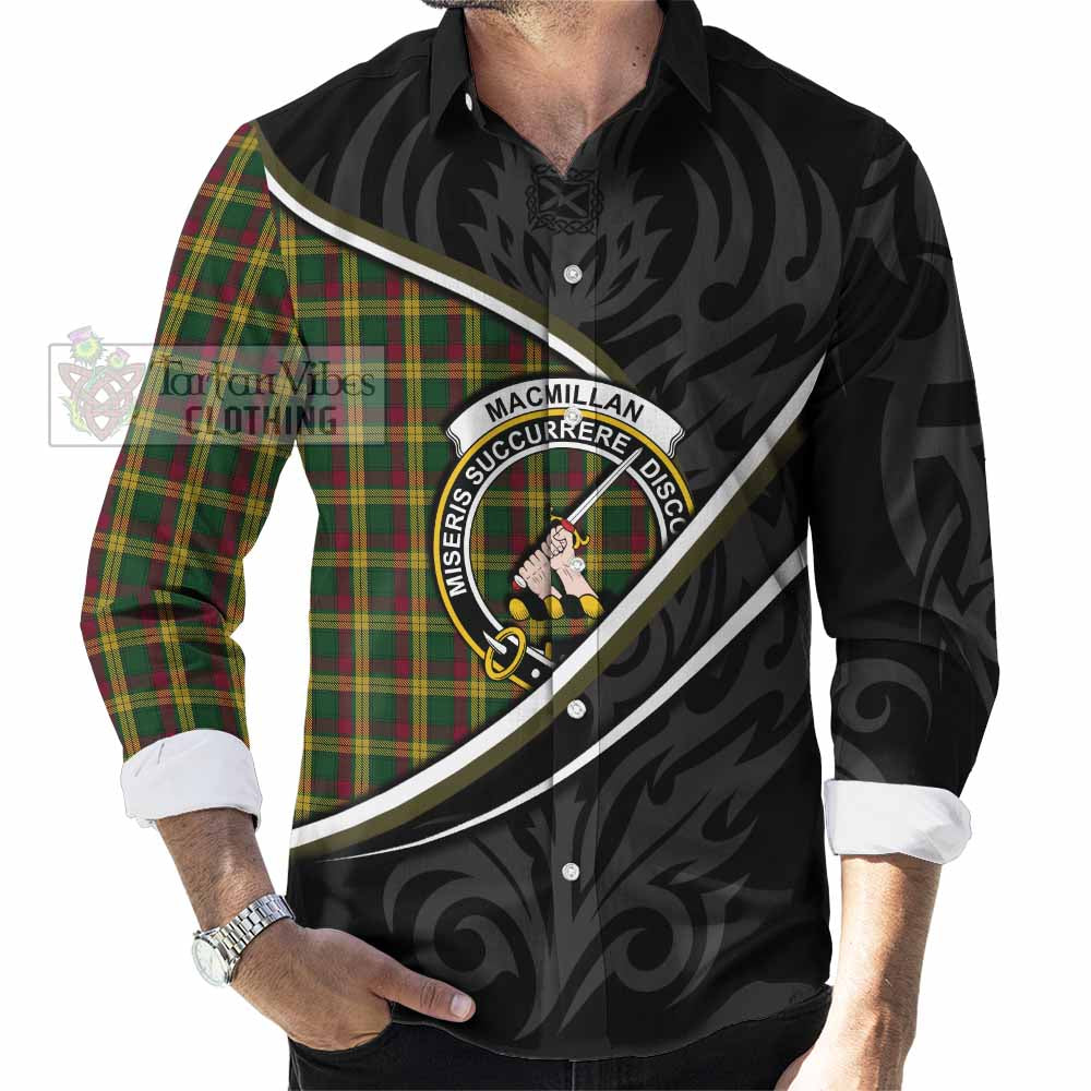 MacMillan (McMillan) Tartan Family Crest Long Sleeve Button Shirts Celtic Scottish Thistle Floral - Tartan Vibes Clothing