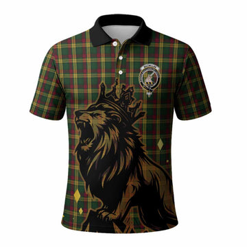 MacMillan (McMillan) Tartan Family Crest Polo Shirt Crowned Lion Roaring