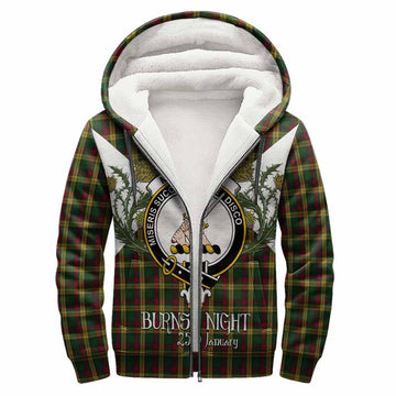 MacMillan (McMillan) Tartan Family Crest Sherpa Hoodie Scottish Burns Night Thistle Floral
