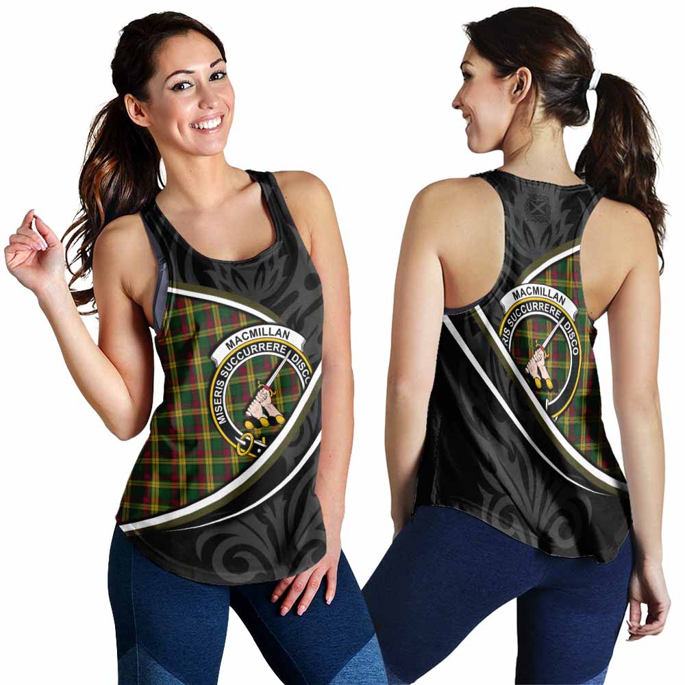 MacMillan (McMillan) Tartan Family Crest Women Racerback Tanks Celtic Scottish Thistle Floral - Tartan Vibes Clothing