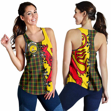 MacMillan (McMillan) Tartan Family Crest Women Racerback Tanks Lion Rampant Honor