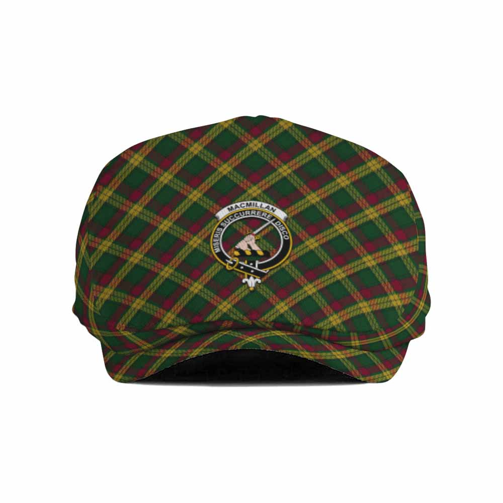 MacMillan (McMillan) Tartan Flat Cap, Jeff Cap Cross Style with Family Crest - Tartan Vibes Clothing