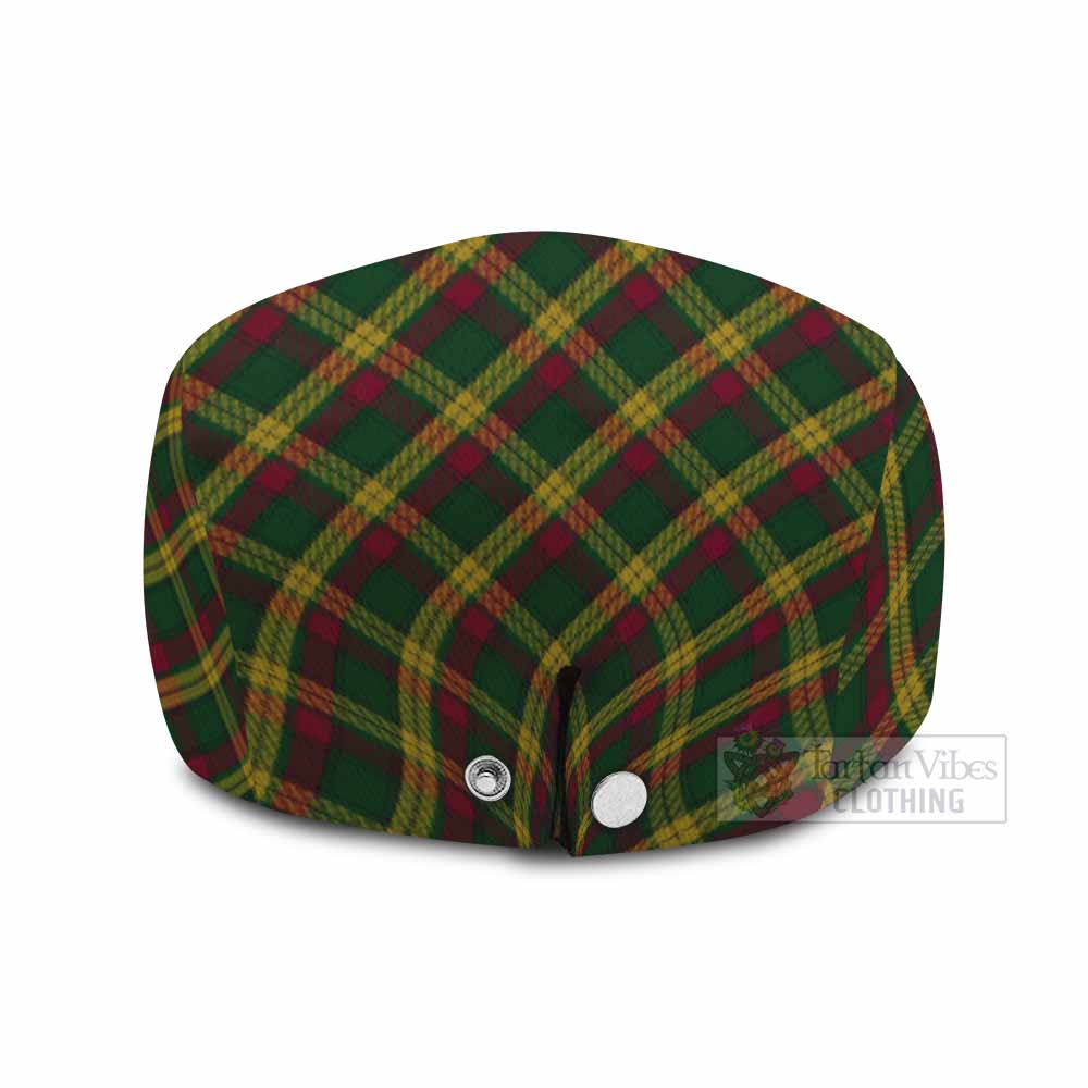 MacMillan (McMillan) Tartan Flat Cap, Jeff Cap Cross Style with Family Crest - Tartan Vibes Clothing