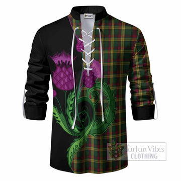 MacMillan (McMillan) Tartan Ghillie Shirt Traditional Scottish Thistle
