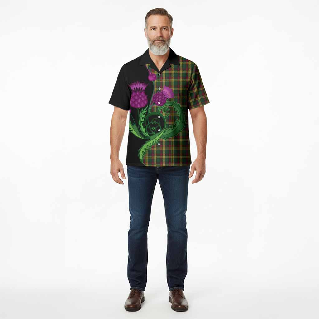 MacMillan (McMillan) Tartan Hawaiian Shirt Traditional Scottish Thistle