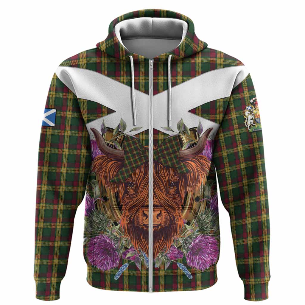 MacMillan (McMillan) Tartan Hoodie Scottish Thistle Heilan Coo