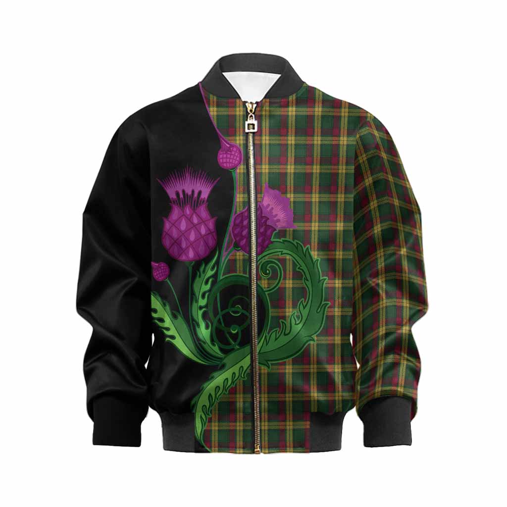 MacMillan (McMillan) Tartan Kid Bomber Jacket Traditional Scottish Thistle
