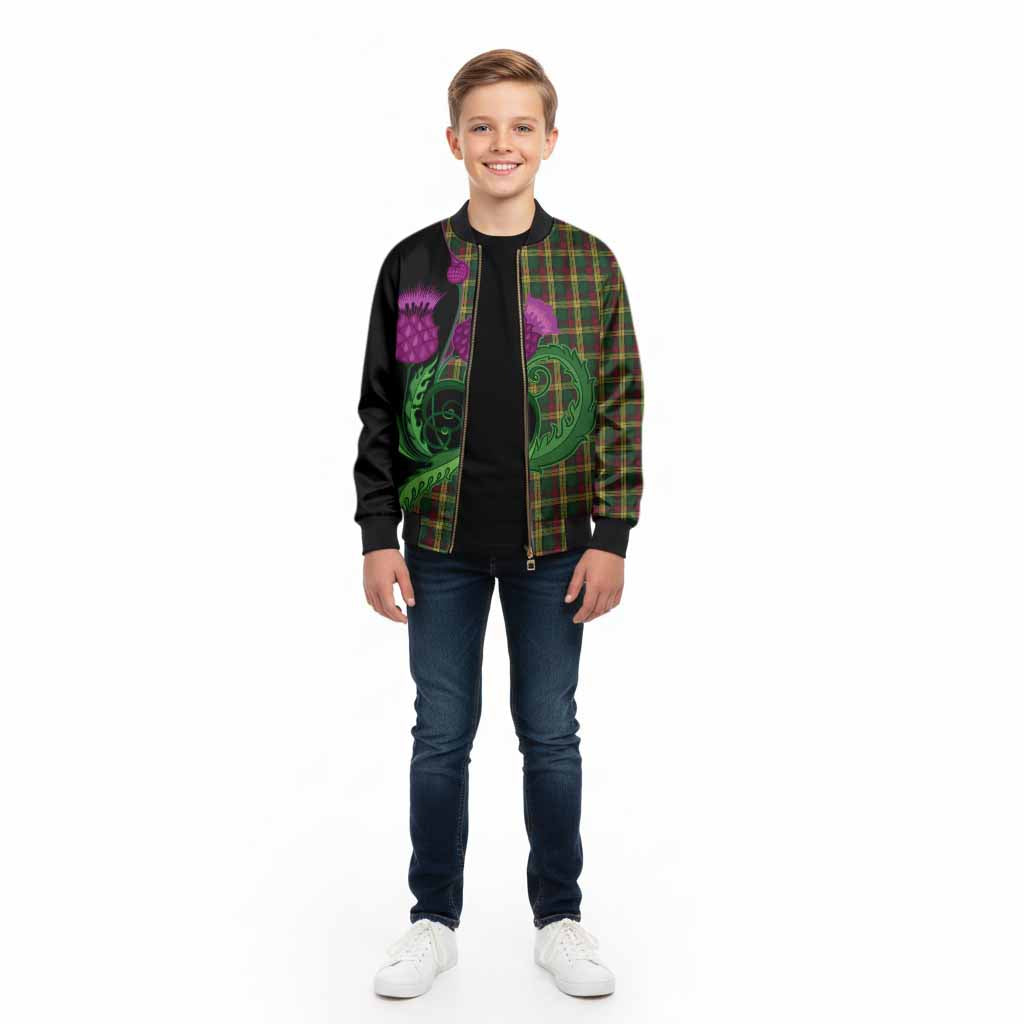 MacMillan (McMillan) Tartan Kid Bomber Jacket Traditional Scottish Thistle