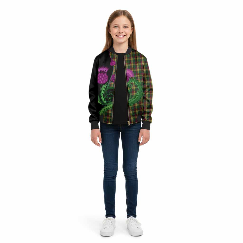MacMillan (McMillan) Tartan Kid Bomber Jacket Traditional Scottish Thistle