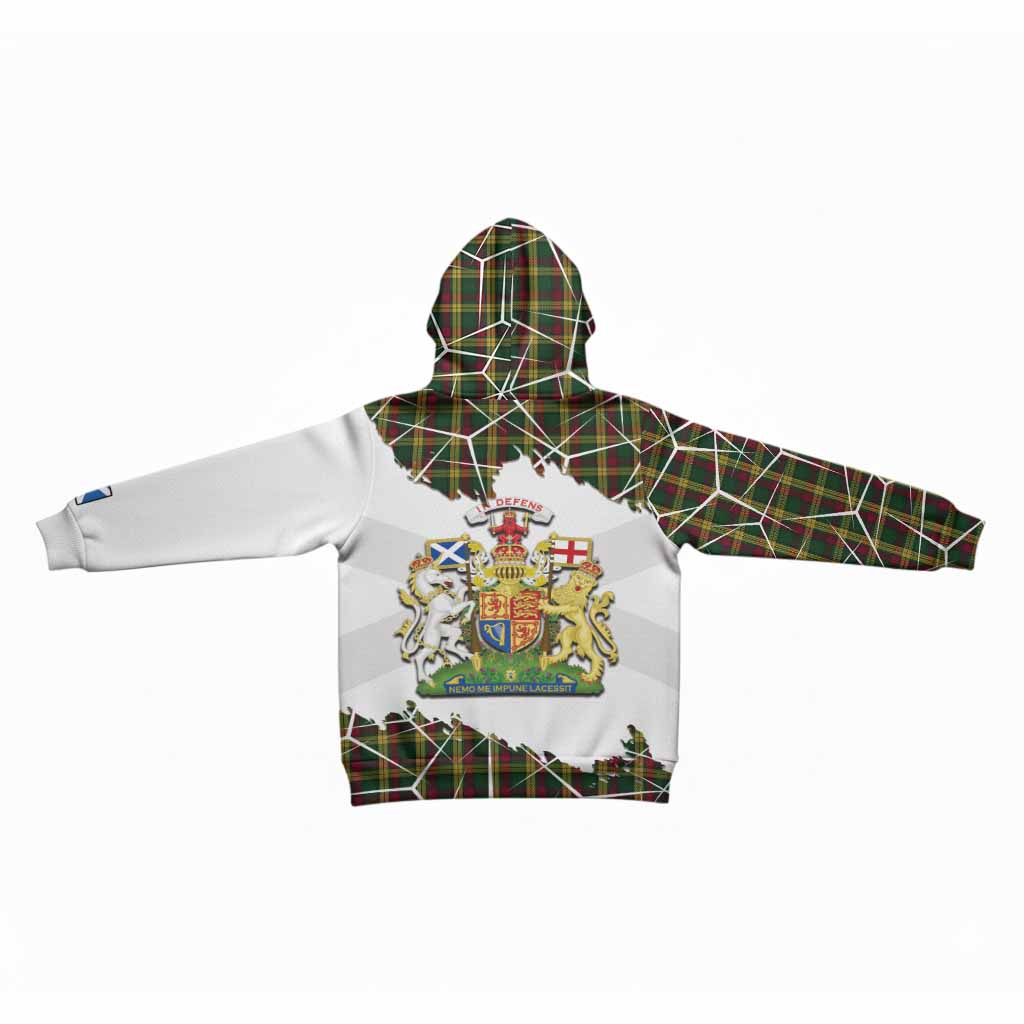 MacMillan (McMillan) Tartan Kid Hoodie with Family Crest and Lion Rampant Grunge Style
