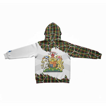 MacMillan (McMillan) Tartan Kid Hoodie with Family Crest and Lion Rampant Grunge Style