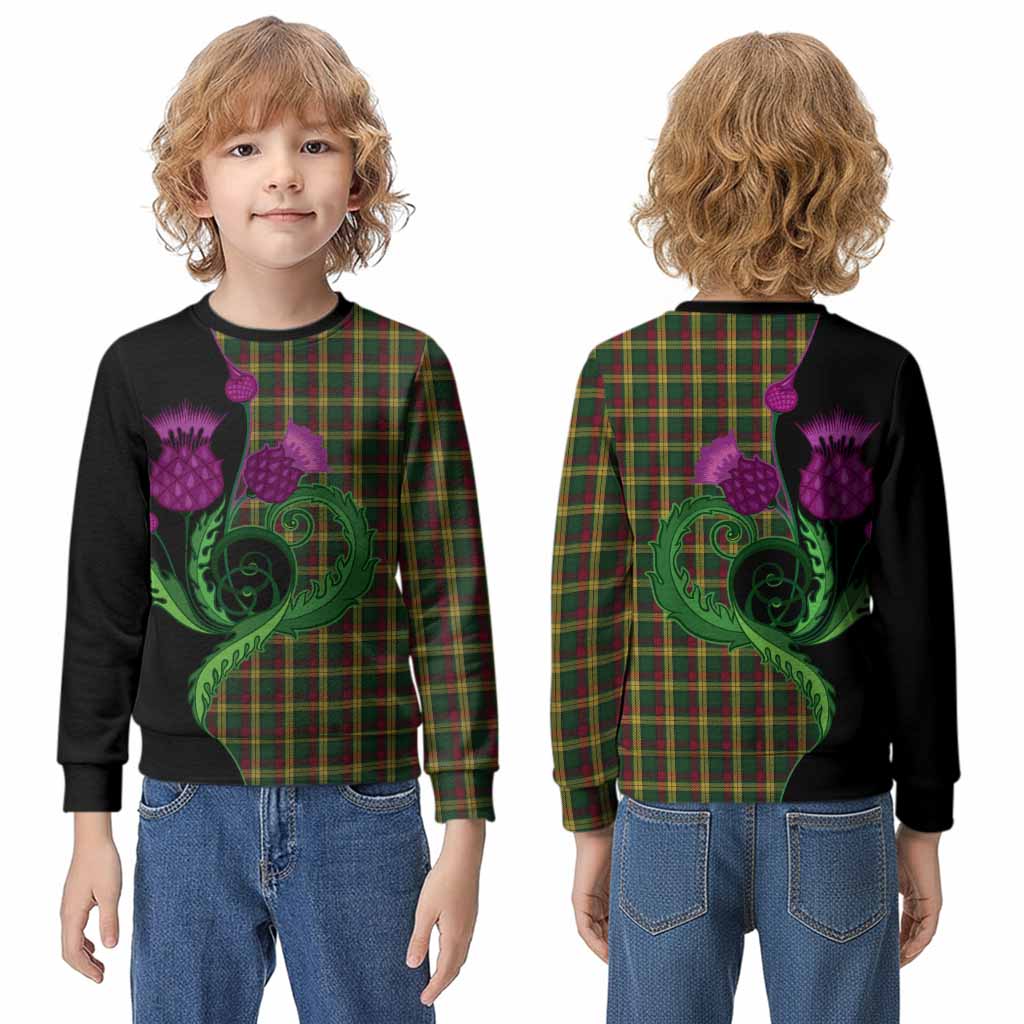 MacMillan (McMillan) Tartan Kid Knitted Sweatshirt Traditional Scottish Thistle