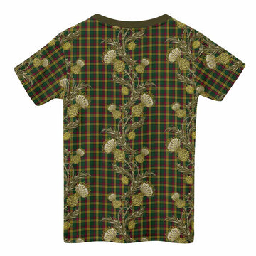 MacMillan (McMillan) Tartan Kid T-shirt Seamless Scottish Thistle Flowers