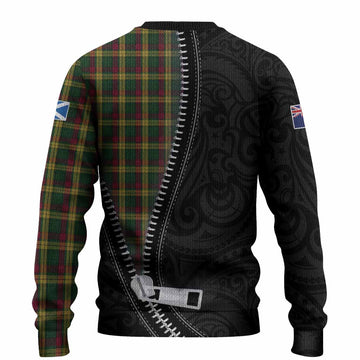 MacMillan (McMillan) Tartan Knitted Sweater New Zealand Pattern Unique Zipper Stylized