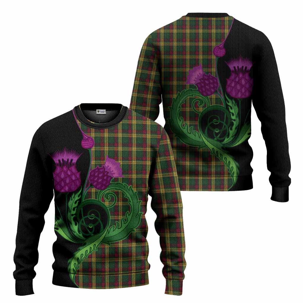 MacMillan (McMillan) Tartan Knitted Sweater Traditional Scottish Thistle