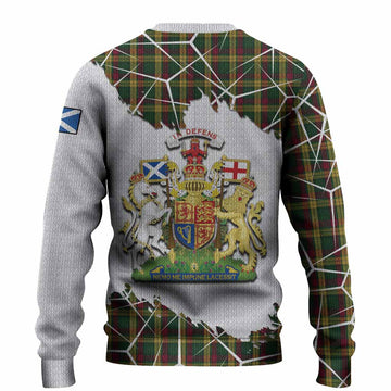 MacMillan (McMillan) Tartan Knitted Sweater with Family Crest and Lion Rampant Grunge Style