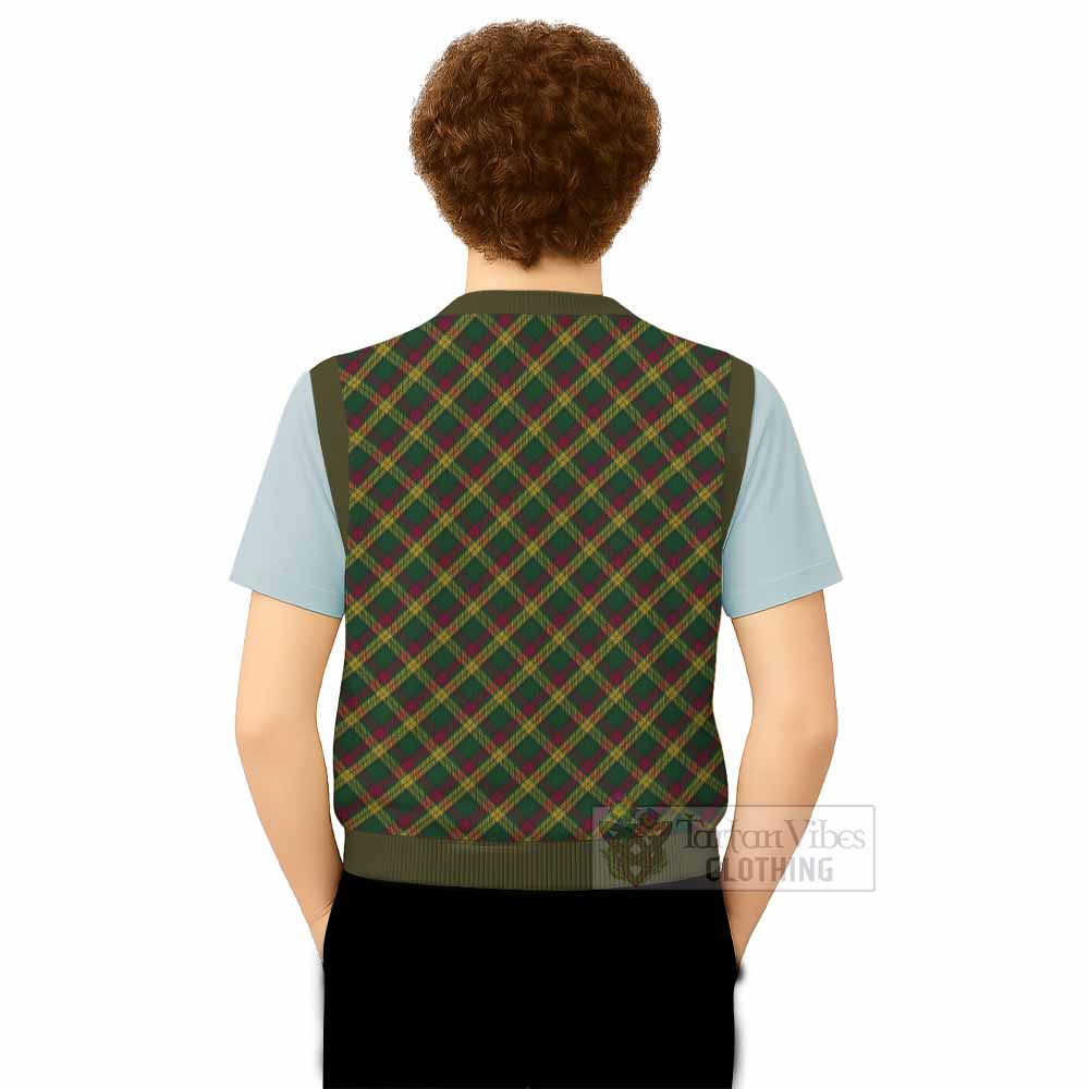 MacMillan (McMillan) Tartan Knitted V-Neck Vest with Family Crest Cross Style