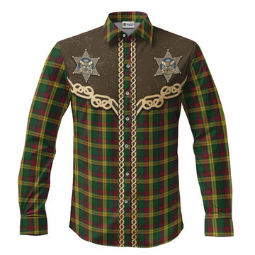 MacMillan (McMillan) Tartan Long Sleeve Button Shirts Bigfoot Riding The Kelpie Monster