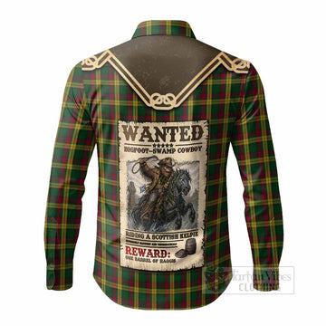 MacMillan (McMillan) Tartan Long Sleeve Button Shirts Bigfoot Riding The Kelpie Monster