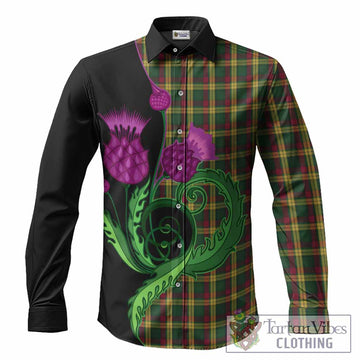 MacMillan (McMillan) Tartan Long Sleeve Button Shirts Traditional Scottish Thistle