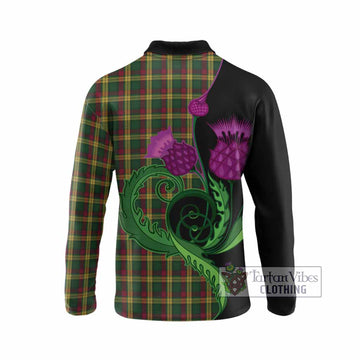 MacMillan (McMillan) Tartan Long Sleeve Polo Shirt Traditional Scottish Thistle