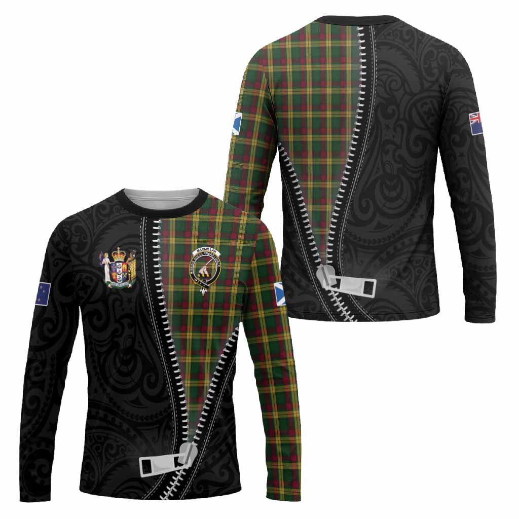 MacMillan (McMillan) Tartan Long Sleeve T-Shirt New Zealand Pattern Unique Zipper Stylized