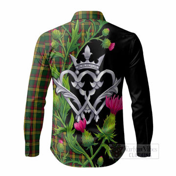MacMillan (McMillan) Tartan Luckenbooth Long Sleeve Button Shirts Silver Heart Crown Thistle Floral - Tartan Vibes Clothing