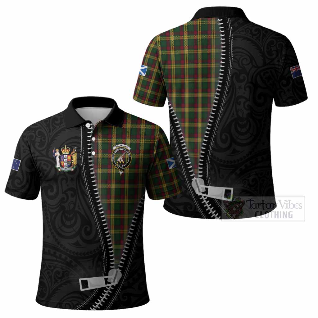 MacMillan (McMillan) Tartan Polo Shirt New Zealand Pattern Unique Zipper Stylized