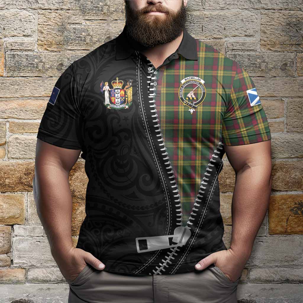 MacMillan (McMillan) Tartan Polo Shirt New Zealand Pattern Unique Zipper Stylized