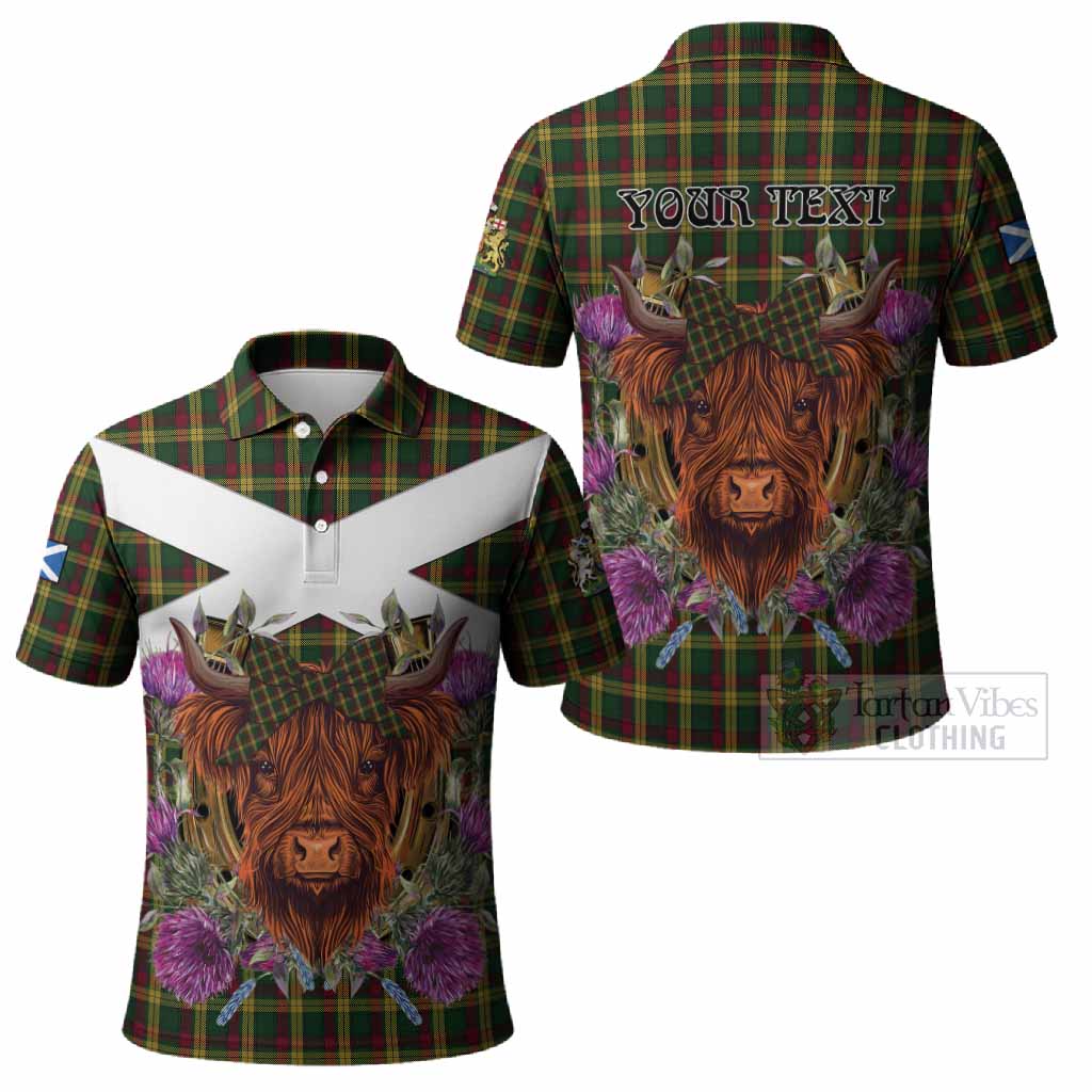 MacMillan (McMillan) Tartan Polo Shirt Scottish Thistle Heilan Coo