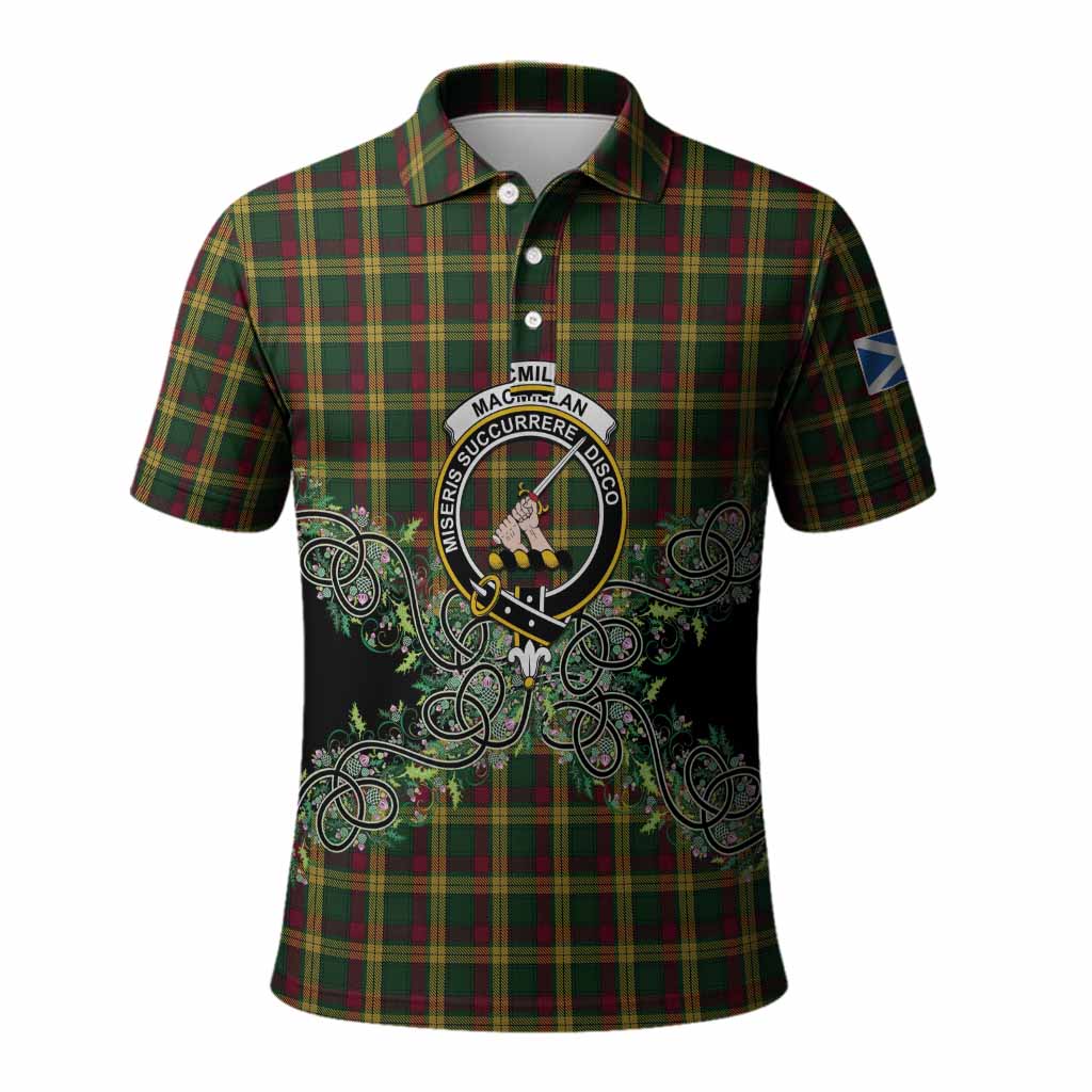 MacMillan (McMillan) Tartan Polo Shirt Thistle Scottish Spirit