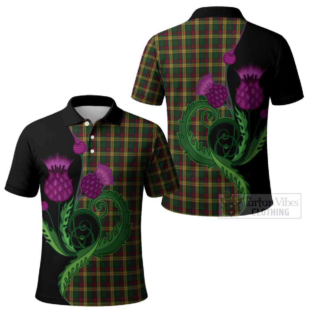 MacMillan (McMillan) Tartan Polo Shirt Traditional Scottish Thistle