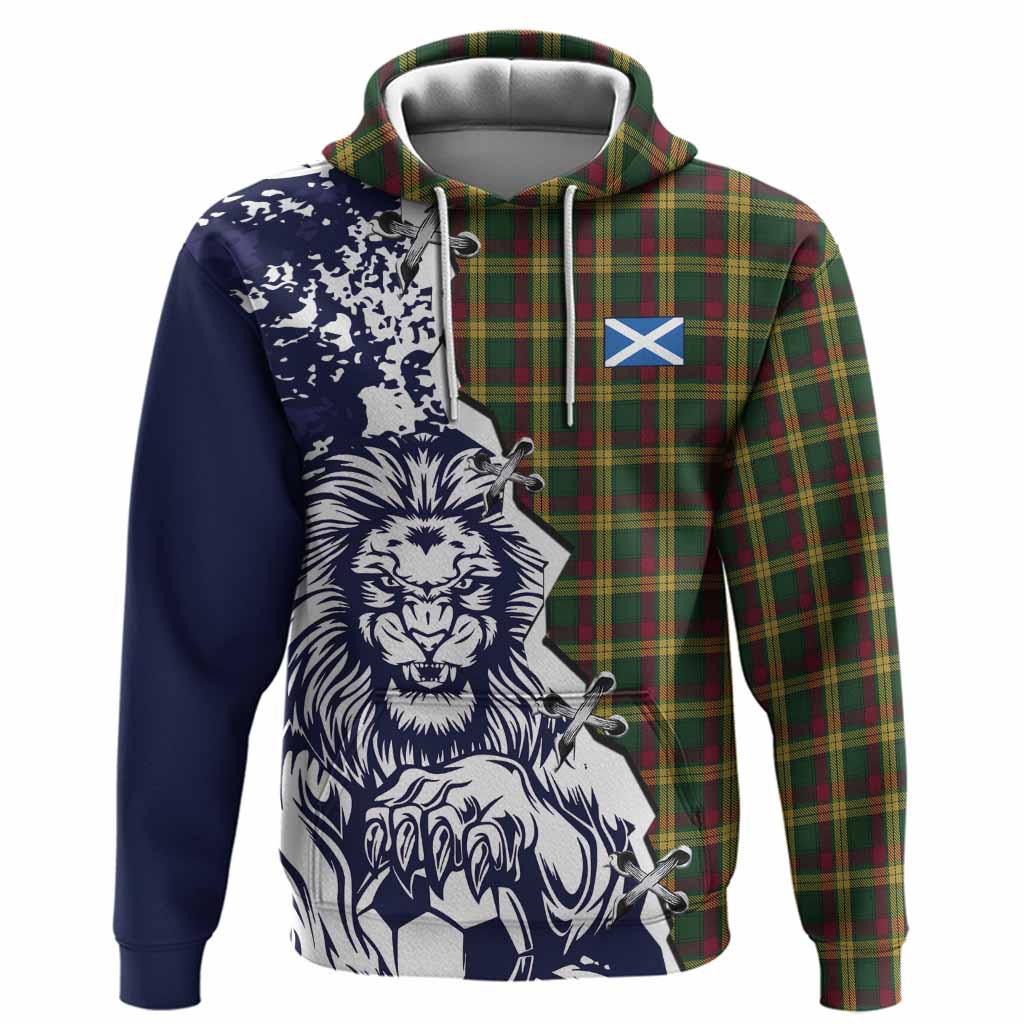 MacMillan (McMillan) Tartan Scottish Hoodie Angry Lion With Soccer Ball Style