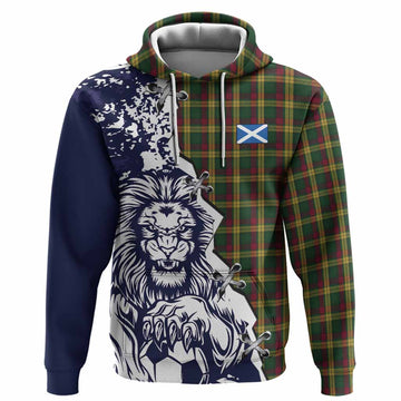 MacMillan (McMillan) Tartan Scottish Hoodie Angry Lion With Soccer Ball Style