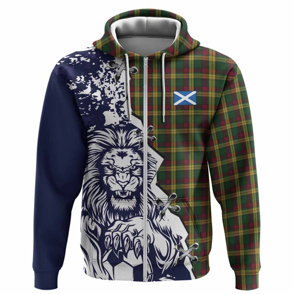 MacMillan (McMillan) Tartan Scottish Hoodie Angry Lion With Soccer Ball Style