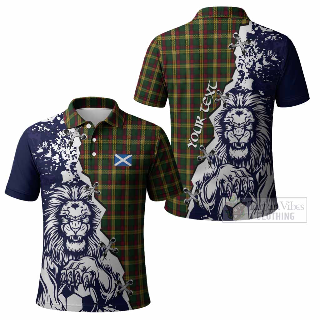 MacMillan (McMillan) Tartan Scottish Polo Shirt Angry Lion With Soccer Ball Style